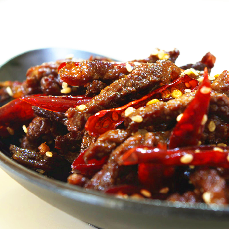虎钢馋麻辣冷吃牛肉四川特产零食香辣牛肉干熟食私房菜真空包装 牛微