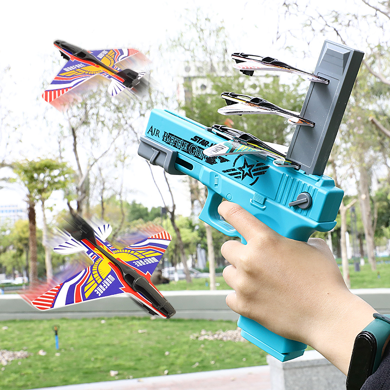 飞机发射玩具枪飞机枪泡沫纸飞机儿童玩具枪手小枪男孩可以发射车格