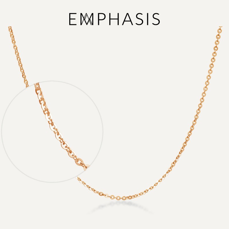 emphasis艾斐诗18k玫瑰金玫瑰金项链百搭素链配链 91015n18kr 42厘米