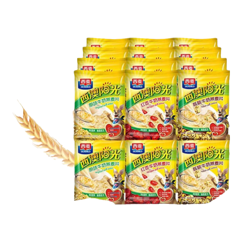 西麥谷物圈/玉米片/牛奶燕麥片 沖泡即食谷物懶人營(yíng)養飽腹早餐代餐 【紅棗味】牛奶燕麥片28g*6包