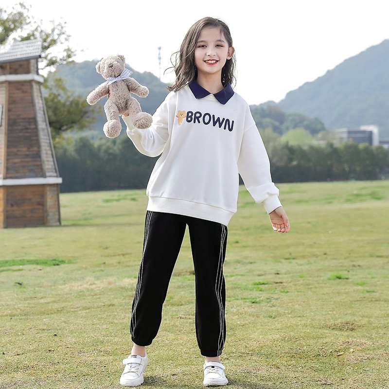 羽夕兔女童套装12岁春秋款中大童装13运动两件套2021新款儿童女孩衣服