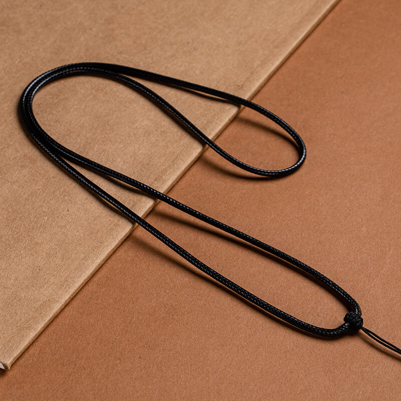 蝶灿 手工编织蜡皮绳吊坠挂绳男女情侣玉佩玉坠翡翠蜜蜡项链绳 黑色