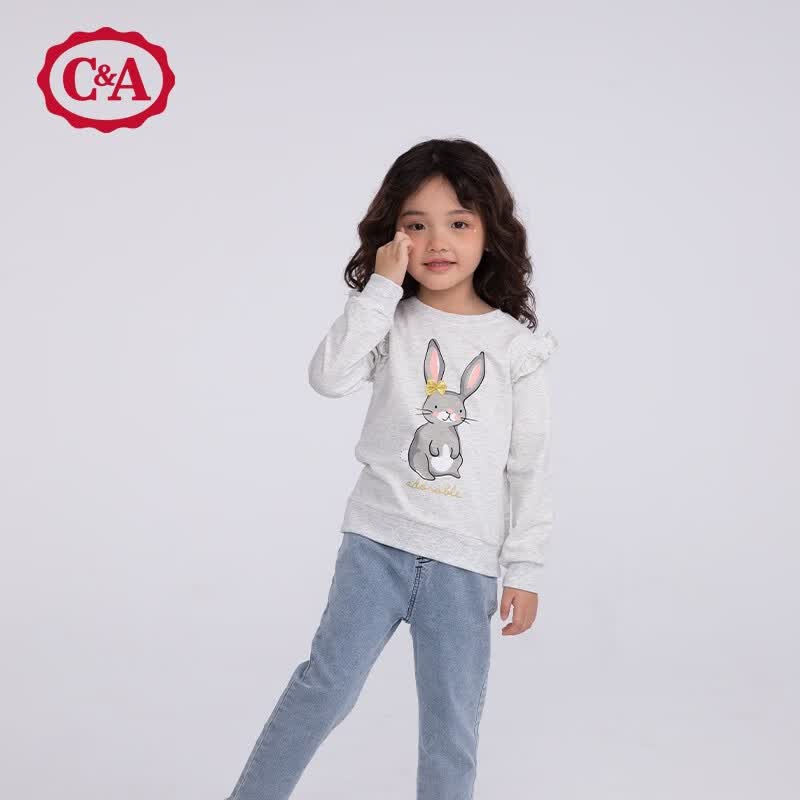 C＆A儿童秋款卫衣女童春秋季中小童百搭休闲外出上衣女小童卫衣秋装 米色 110高性价比高么？