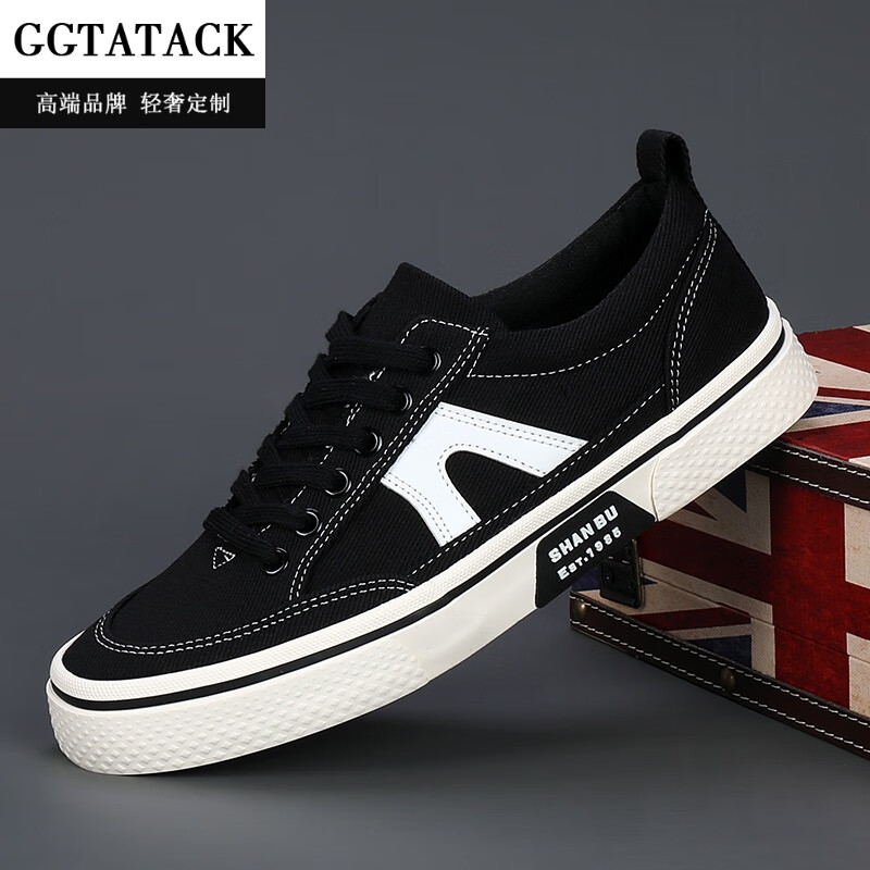 ggtatack品牌轻奢男鞋春季新款帆鞋百搭低帮男透气运动时尚休闲鞋潮流