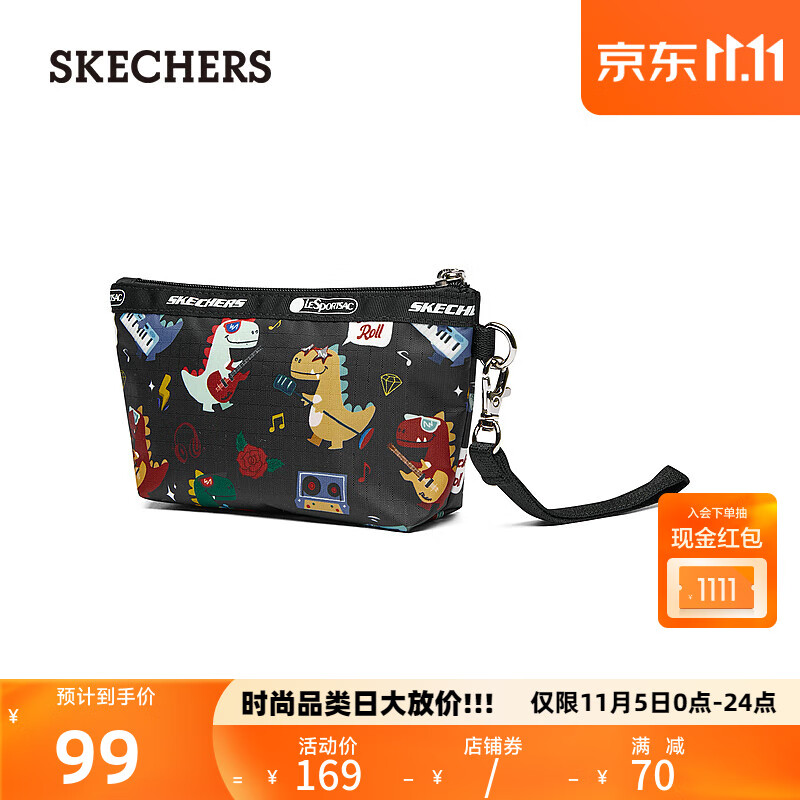 斯凯奇（Skechers）男女同款小恐龙乐队潮酷印花手拿包L323U150 T340恐龙乐队/03TH 均码怎么样,好用不?