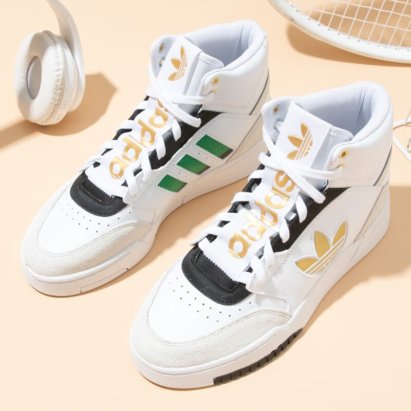 阿迪达斯 (adidas)官网三叶草男鞋女鞋子秋冬季男女大logo高帮运动