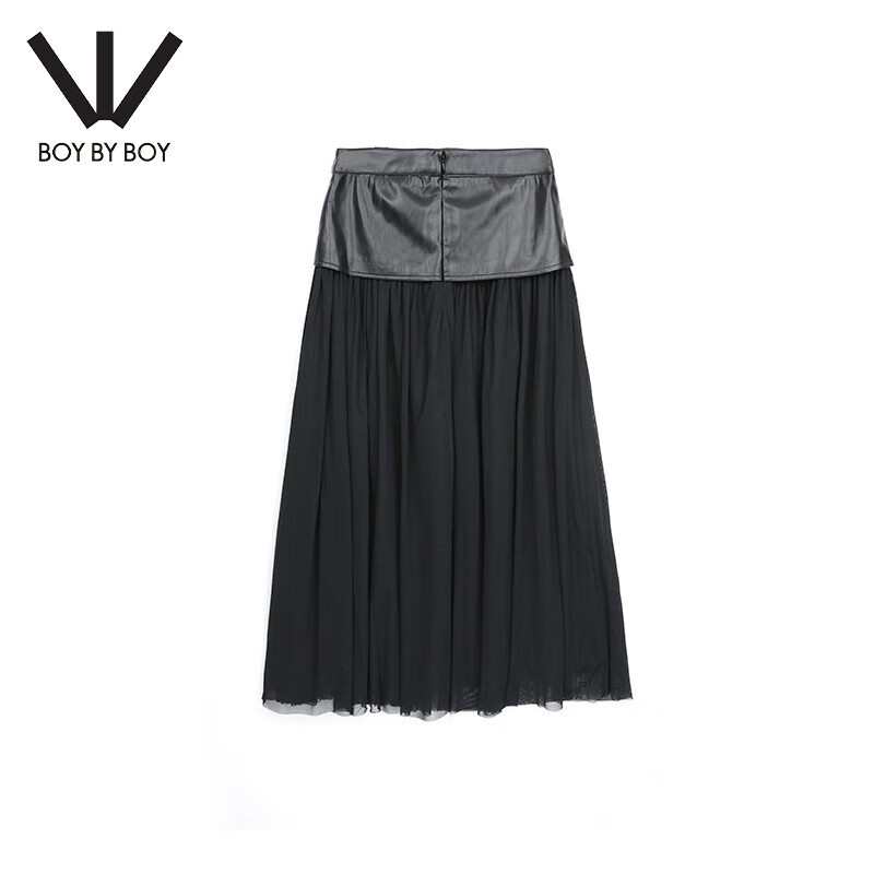 boy by boyboy潮牌女装硬朗腰封飘逸网纱朋克春秋新款半身裙w40001