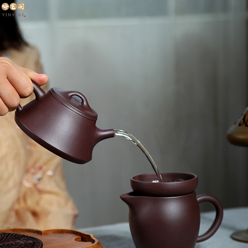 吟艺阁高档紫砂壶套装家用送礼泡茶壶传统孔礼盒装宜兴手工整套茶具 蕴瓢套装十件套 240ml