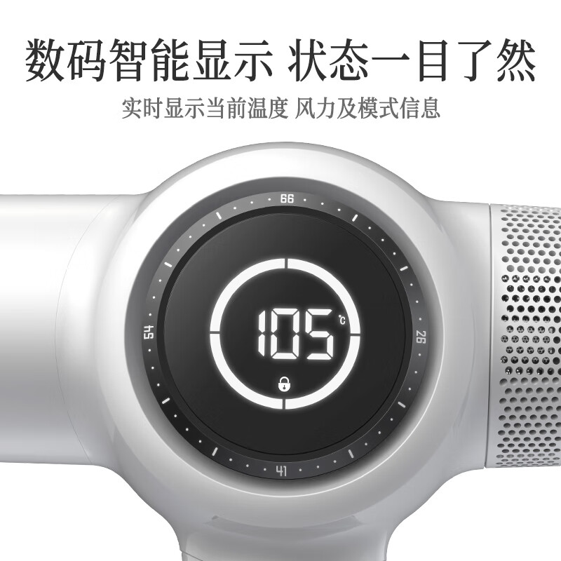 索利斯(Solis)智能高速吹风机沙龙理发店负离子护发不伤发电吹风筒630Pro 珠光白3.5m