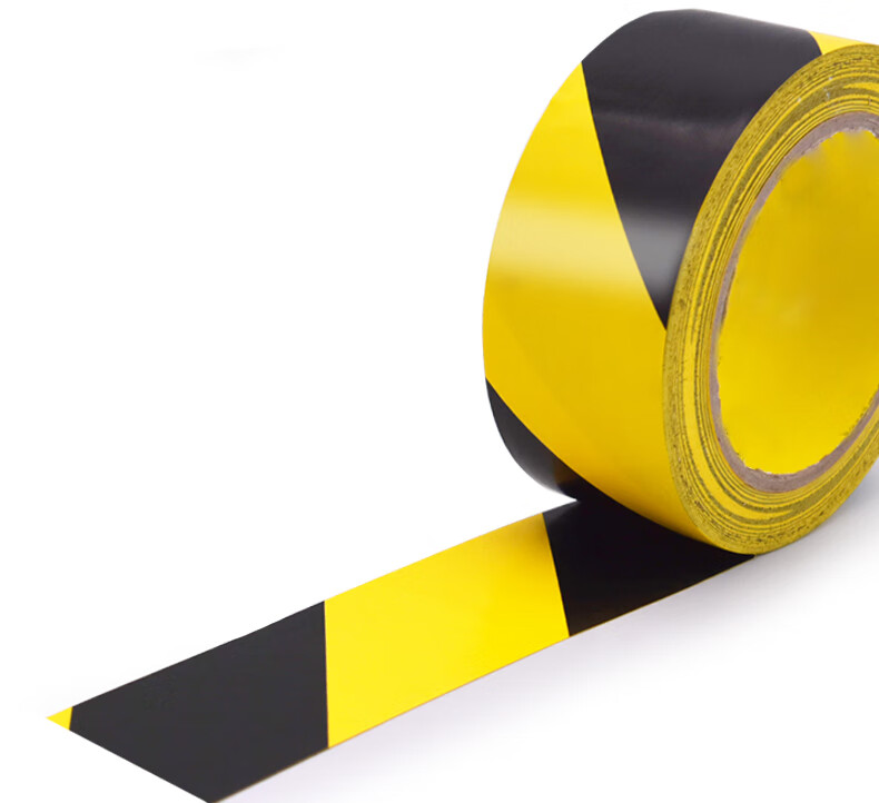 顾致警示胶带pvc地贴黄线警戒线彩色 黄黑警示地贴 4.8cm宽 x17米