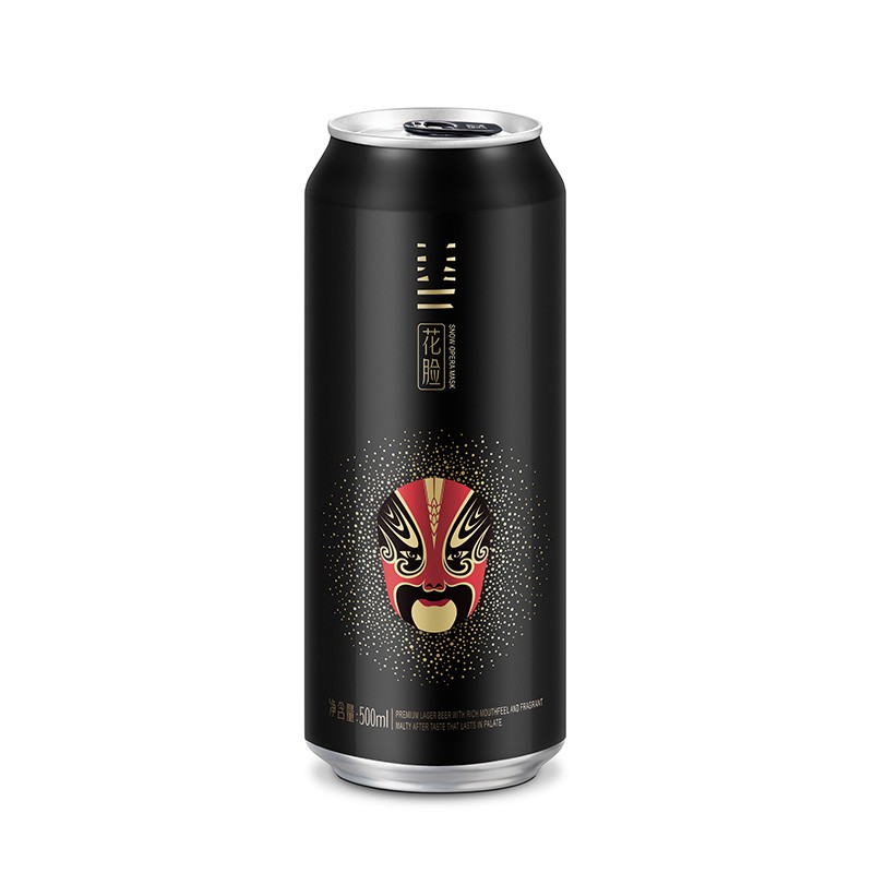 雪花啤酒 脸谱系列 煮出法工艺 花脸 500mL 12罐 整箱装 到期日8月