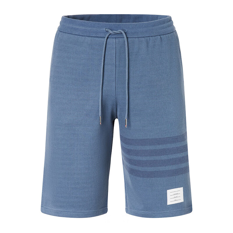 Thom Browne 汤姆 布朗（）  男士蓝色棉质四条纹运动短裤 Mjq161a J0051 422 4 In Blue