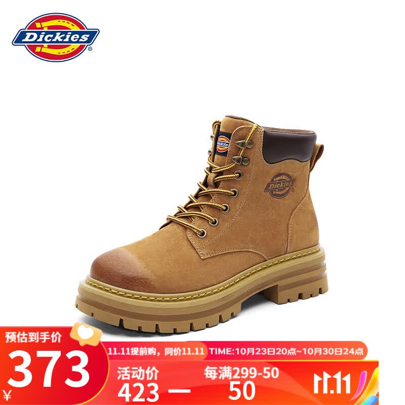Dickies女士马丁靴高帮时尚女靴百搭工装靴女 土黄 37 怎么样,好用不?