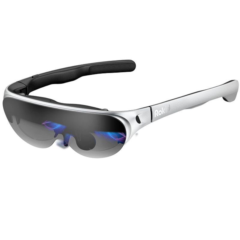 ROKID Air 若琪智能AR眼镜 手机电脑投屏眼镜非VR一体机可折叠游戏机3D观影大屏显示器虚拟 Rokid Air太空银+蓝牙手柄