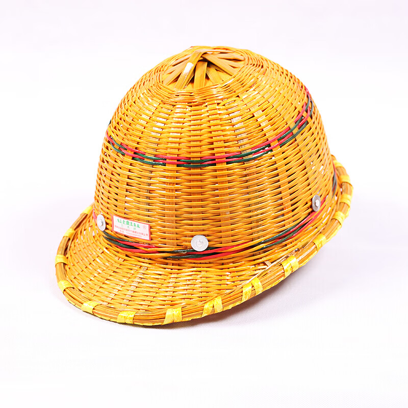 lism竹编安全帽手工编织透气遮阳安全帽施工建筑工程防护帽 小沿普通