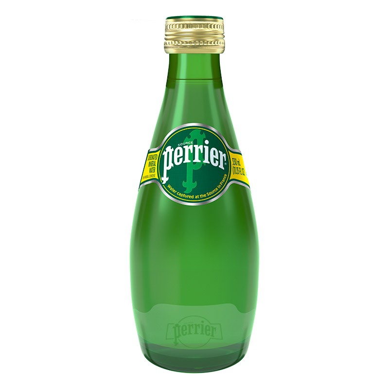 法国原装进口 巴黎水(perrier)气泡水 原味天然矿泉水 330ml*24瓶