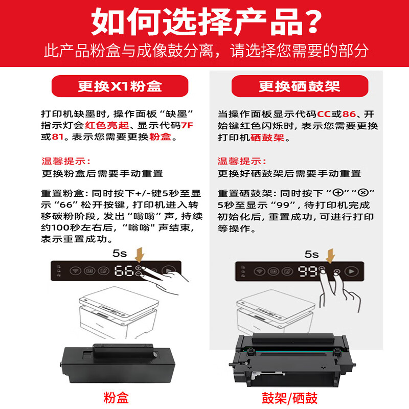 鸥野华为X1粉盒硒鼓PixLab X1墨粉适用华为F-1500墨盒激光打印机硒鼓B5碳粉cv81硒鼓P5墨粉碳粉盒原装品质 【2000页】买3送1 原装品质