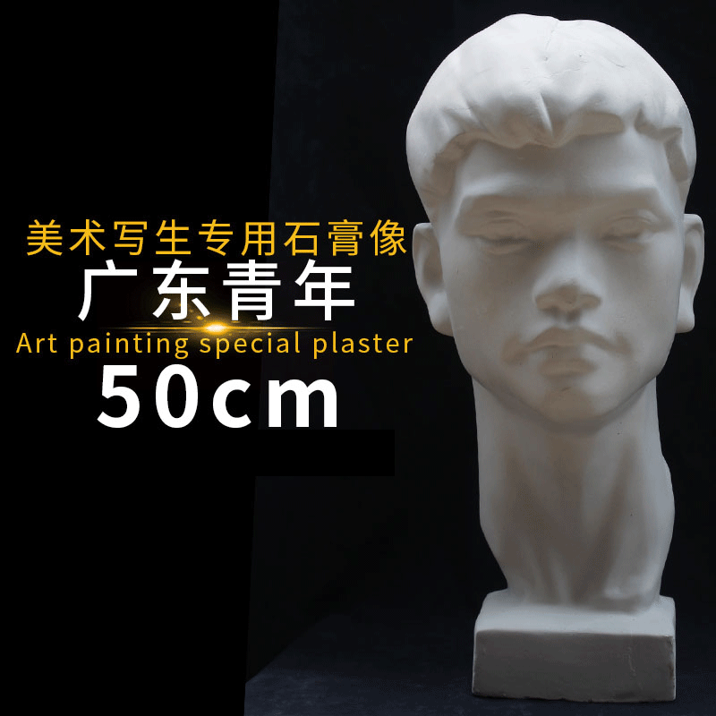 唐帆广东青年石膏像 人物头像美术石膏教具画室素描静物摆件 50cm广东