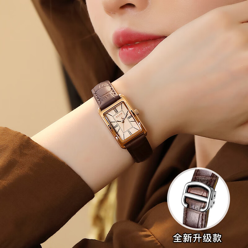 聚利时（Julius）手表女邢菲同款方形气质轻奢学生防水女士石英表生日礼物送女生 罗马条钉【升级款】+联名礼盒