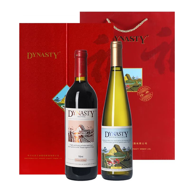 王朝(dynasty)福字礼盒葡萄酒红酒礼盒750mlx2瓶佳节送礼 福字礼盒双