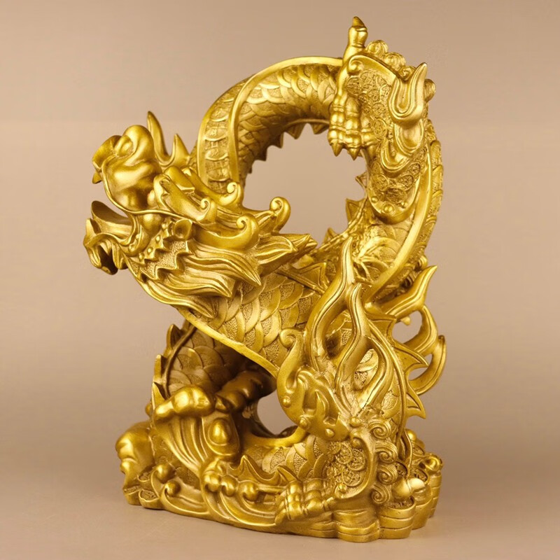 铜人艺巷铜人艺巷全铜黄铜十二龙摆件盘龙神兽汉龙家居玄关办公室装饰