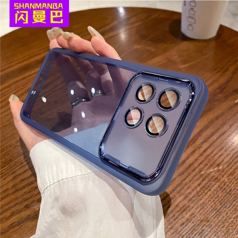 闪曼巴 适用于红米k70pro手机壳自带镜头膜redmi保护套k70硅胶K70E全包防摔透明保护套 【暮光紫&镜头膜】魅眼 红米 K70E