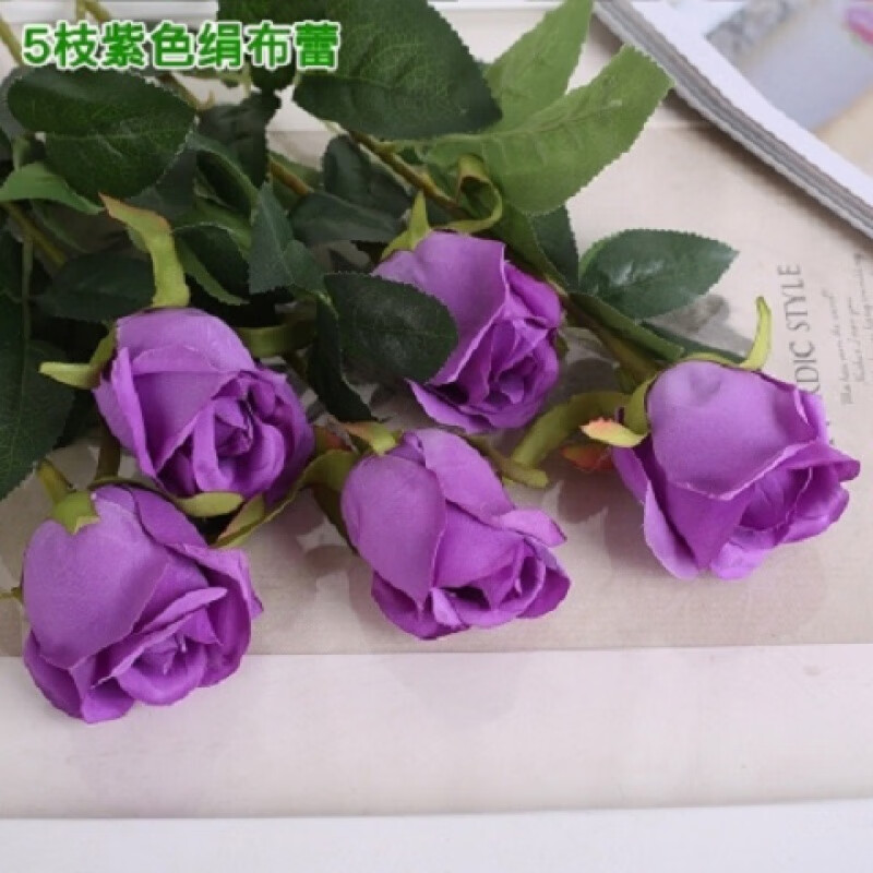 【精选】仿真玫瑰花束套装塑料花假花单支客厅装饰花绢花餐桌摆件花艺
