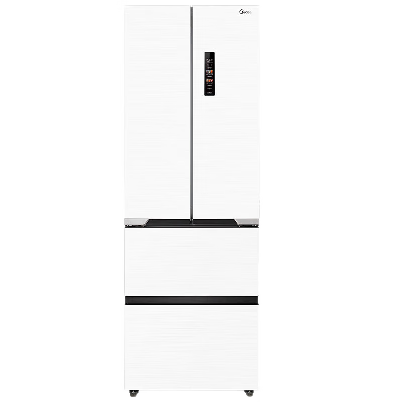 美的（Midea）421M60系列超薄嵌入式法式冰箱一级变频除菌白色多门60cm超薄底部散热9分钟急速净味一级能效冰箱 MR-421WUFPZE 极地白-锦缎