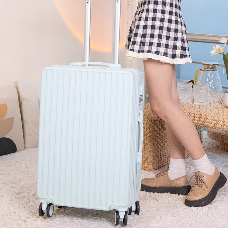 友胜保罗行李箱三七分拉杆箱大容量旅行箱学生结实耐用密码箱多功能登机箱 象牙白 20英寸