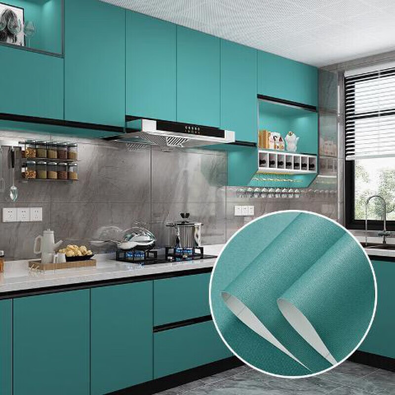 橱柜门墙贴防水墙纸自粘防油厨柜冰箱衣柜子家具翻新贴纸 莫兰迪-北欧