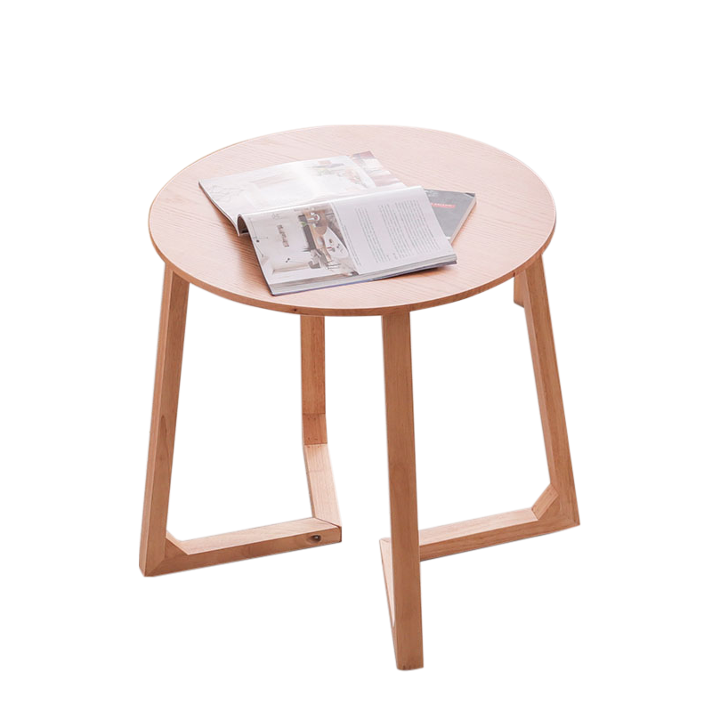 顾格 茶几北欧小户型茶几 日式客厅边几角几置物架 创意小圆桌  内V脚圆几G122