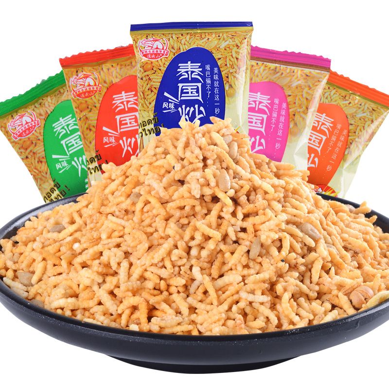 Derenruyu泰国风味炒米零食独立小包装好吃的休闲小吃零食批发 随机混合味 100包