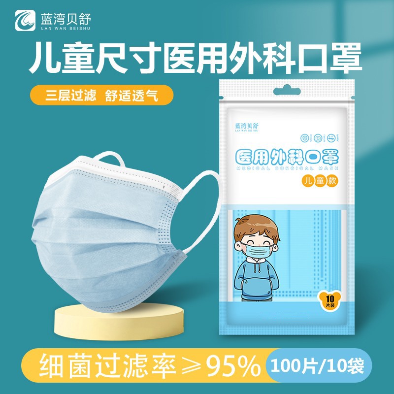 蓝湾贝舒一次性儿童款口罩历史价格走势及用户评测