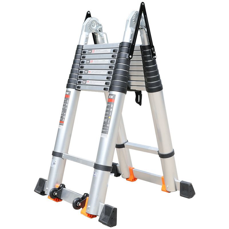 良浦 梯子人字梯家用伸缩折叠梯楼梯无痕多功能竹节梯工程梯折叠梯家用梯叉梯铝合金梯子旗舰店8米 B3-5A