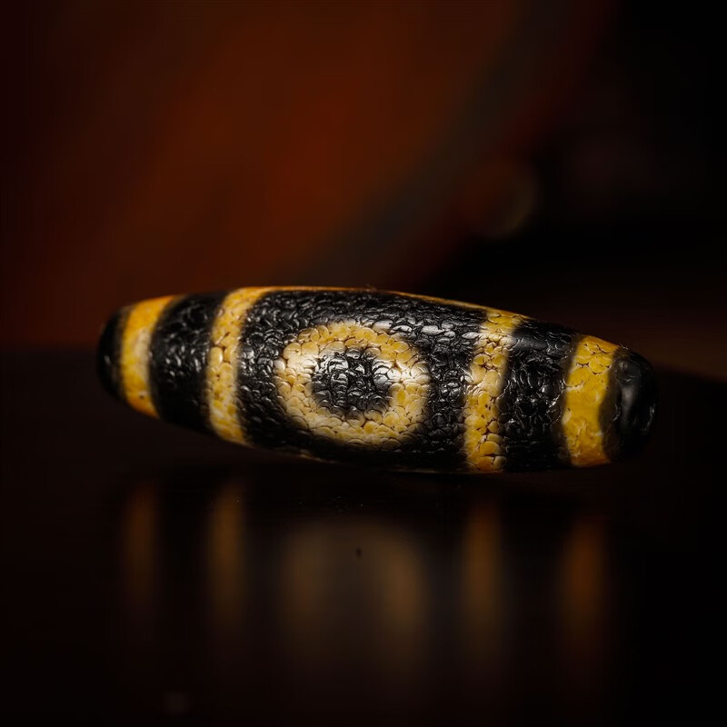 艺香孤品西藏原矿真品天然玛瑙金沁龙鳞纹三眼天珠油润糯沧桑古朴老气