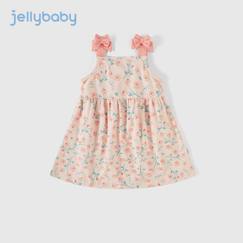 JELLYBABY【背心吊带连衣裙】2024夏季新款儿童女童婴幼连衣裙甜美舒适 粉色 100