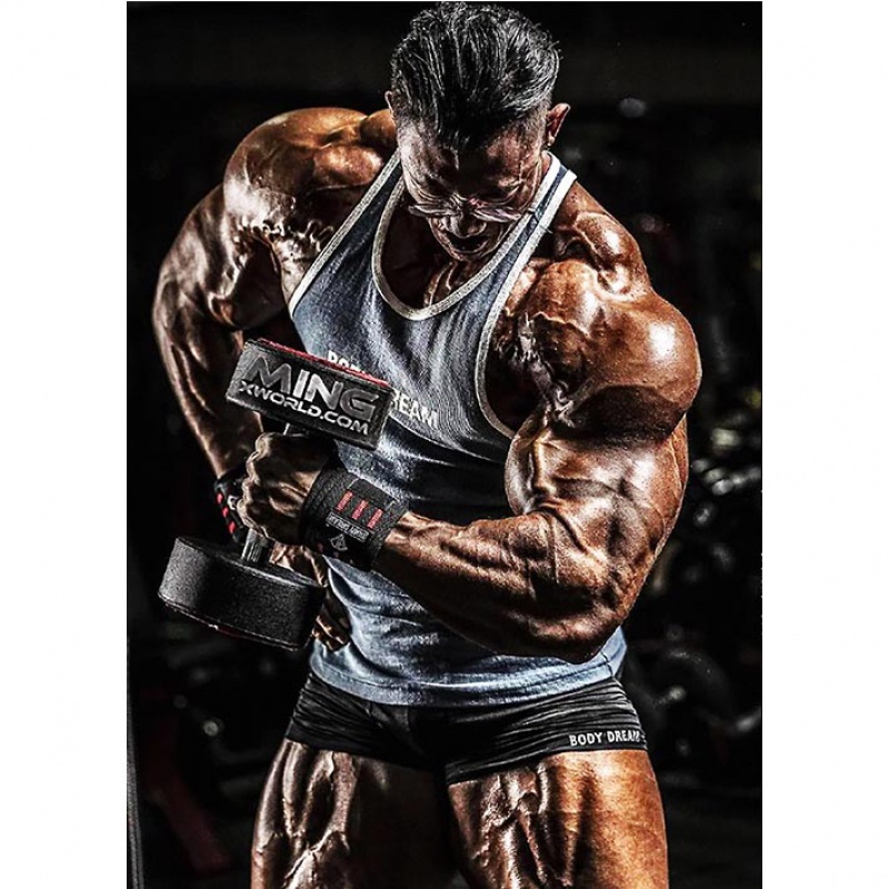 狼天影 鹿晨辉海报墙贴画健身房宿舍健美先生励志墙上床头贴纸可定制