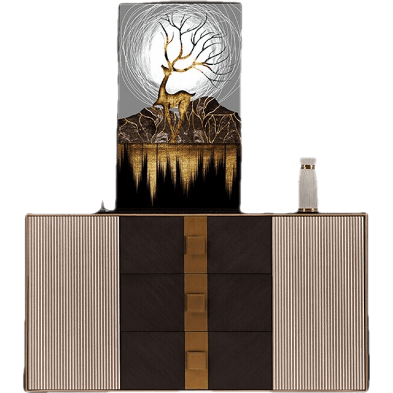 伊琦美 进门玄关柜入户门厅柜轻奢鞋柜抽屉柜储物柜装饰柜现代简约餐边柜 香槟色1.2米 整装  箱框结构