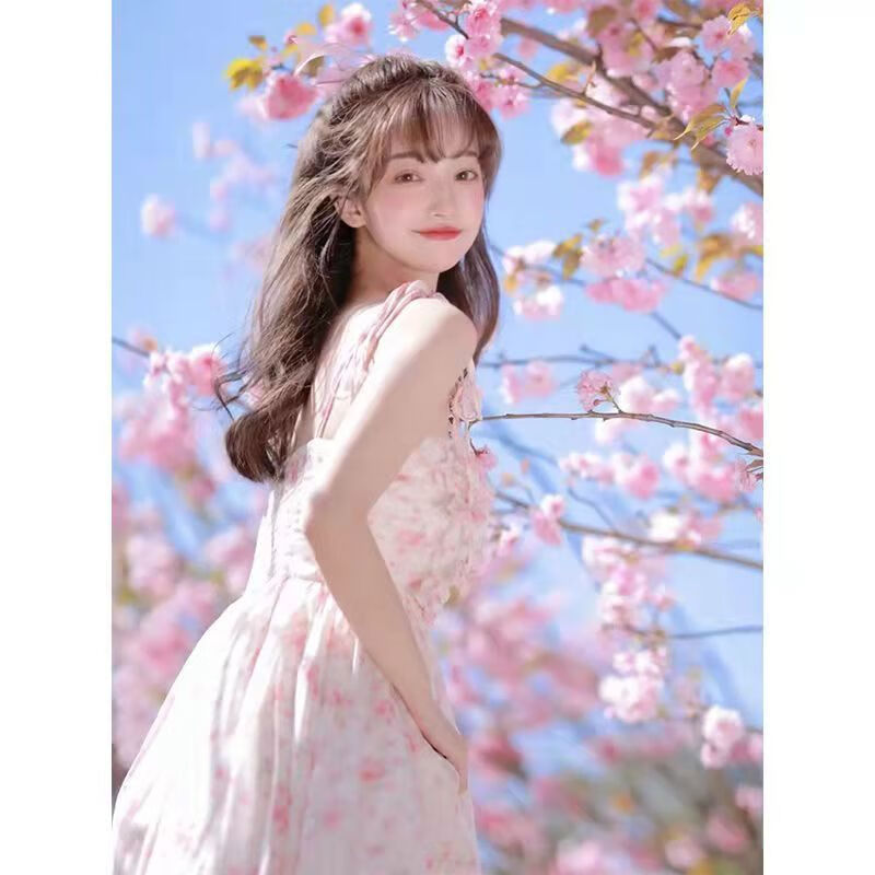 潮范美杜莎拉少女日系软妹裙可爱小清新连衣裙法式气质甜美温柔长裙