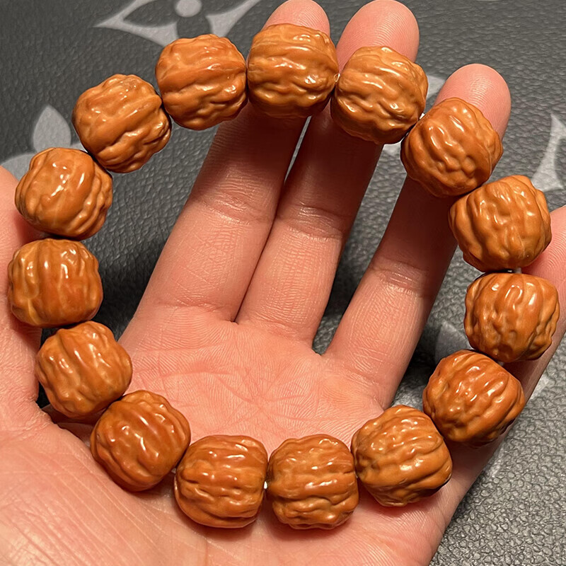 沐玛猴头核桃雕刻蛤蟆头手串文玩核桃佛珠念珠手把件盘玩男七夕礼物 a