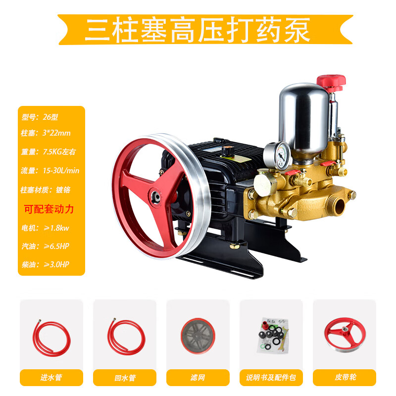 永森瑞定做农用三缸柱塞泵打药泵免黄油喷瓷高压打药机喷雾器压力泵