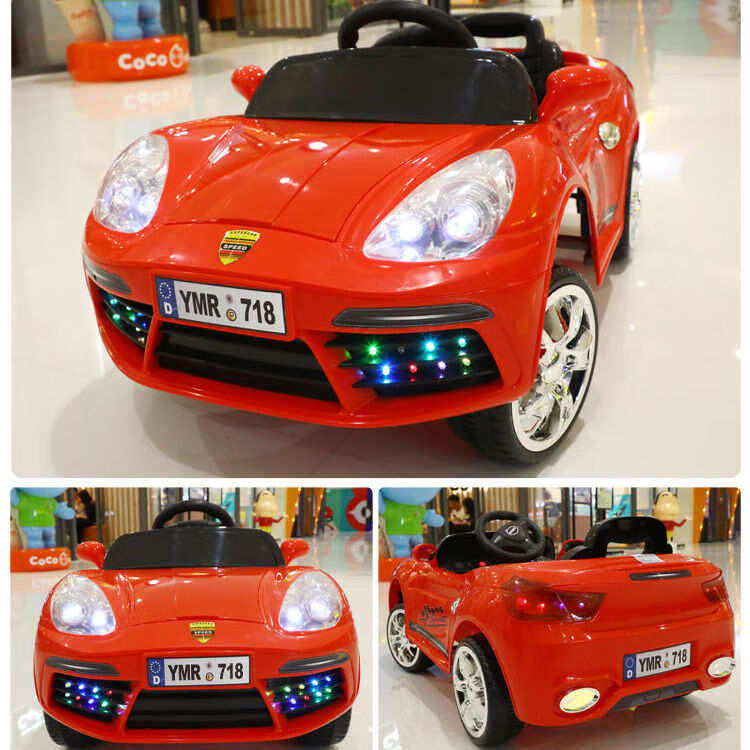 保时捷儿童电动车四轮遥控小汽车1-6岁男女宝宝玩具车 充电可坐人