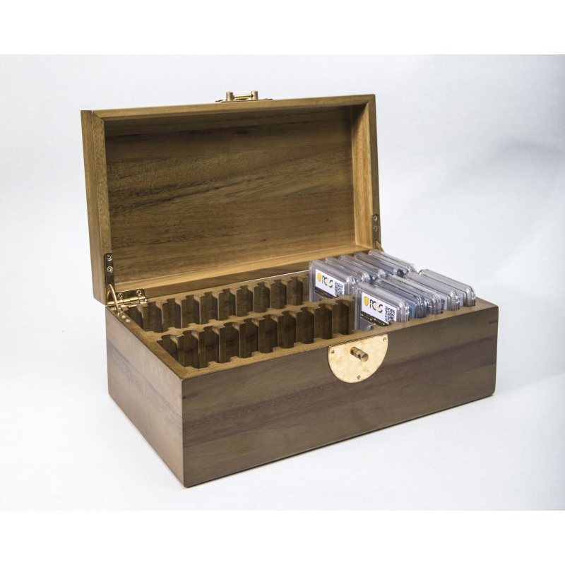 周末岛2023款香樟木银币盒子 元泰木函香樟木30只通用型pcgs公博ngc