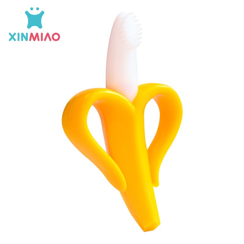 新妙（Xinmiao）安抚牙胶婴儿牙胶宝宝磨牙棒防吃手硅胶小玩具 香蕉