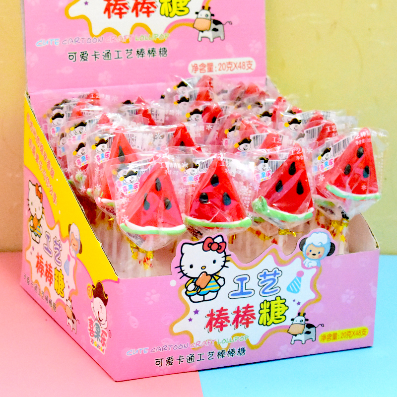 西瓜棒棒糖高颜值网红可爱水果小糖果小零食奖励小学生 西瓜棒棒糖