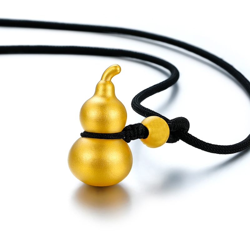 玉相伴 999足金古法金葫芦黄金吊坠男3d硬金转运珠葫芦金首饰传承礼物