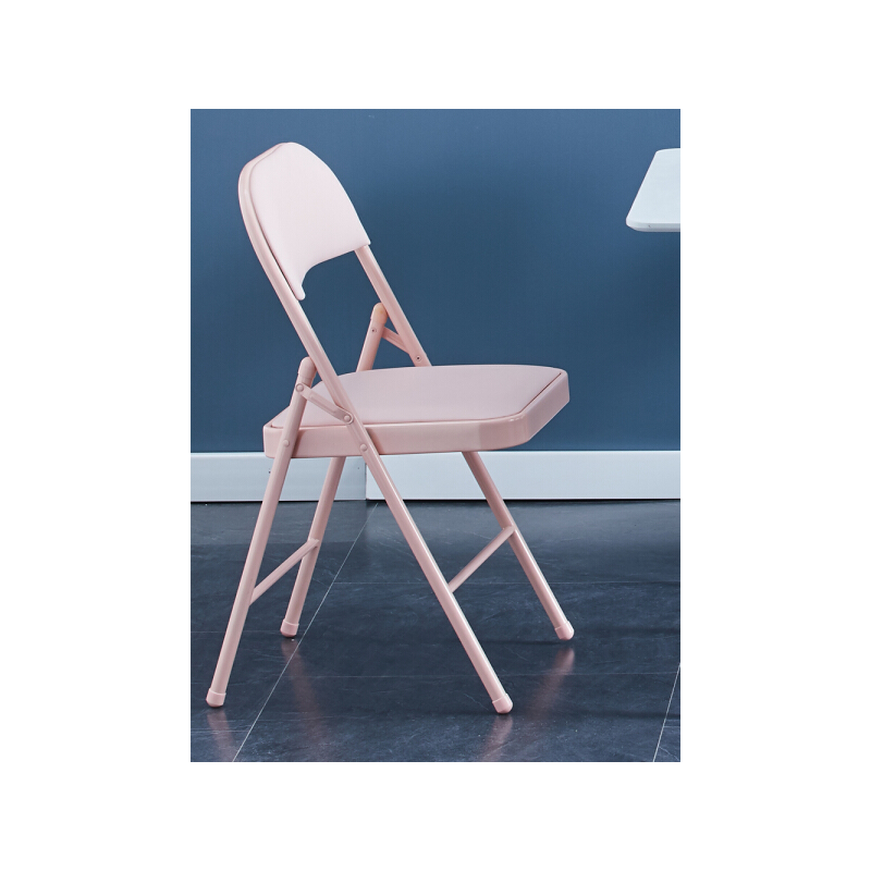 山户家具折叠椅子办公椅会议椅宿舍椅餐椅电脑椅子简易凳子靠背椅便携 黑色钢板底座黑腿黑面