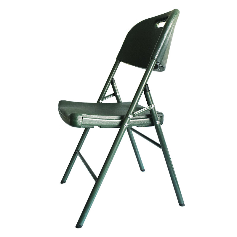 川君行 军绿色折叠椅吹塑椅 便携靠背椅会议椅 作训椅
