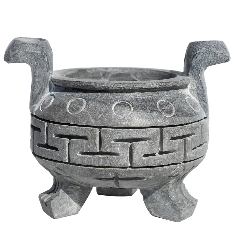 石雕石头青石香炉家用圆形方形墓地墓园祠堂寺庙祭祀石香炉鼎原石