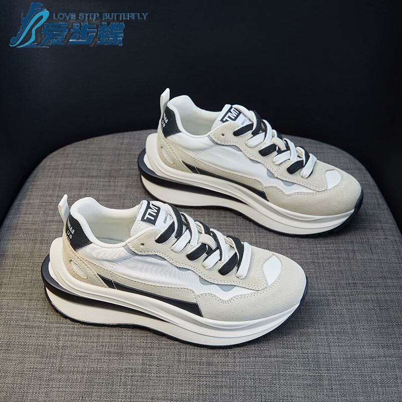 爱步蝶老爹鞋女夏2024新款透气女鞋鞋子夏季夏款女款休闲运动阿甘鞋
